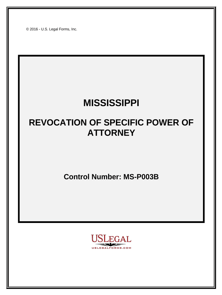 Revocation of General Durable Power of Attorney Mississippi  Form