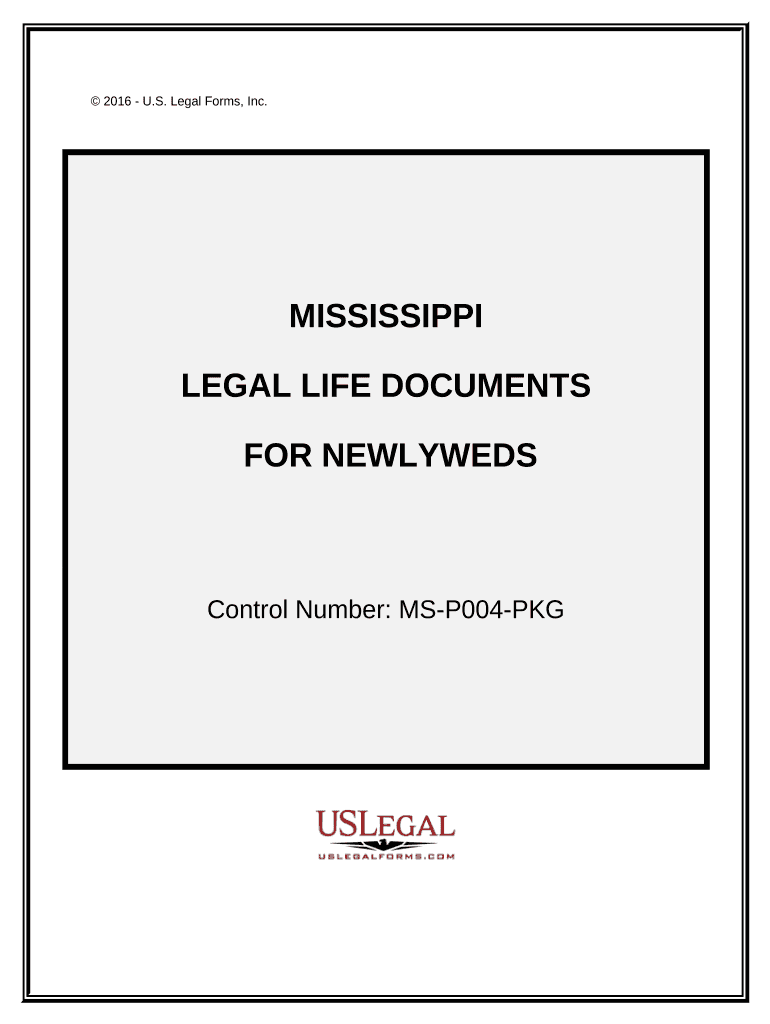 Essential Legal Life Documents for Newlyweds Mississippi  Form
