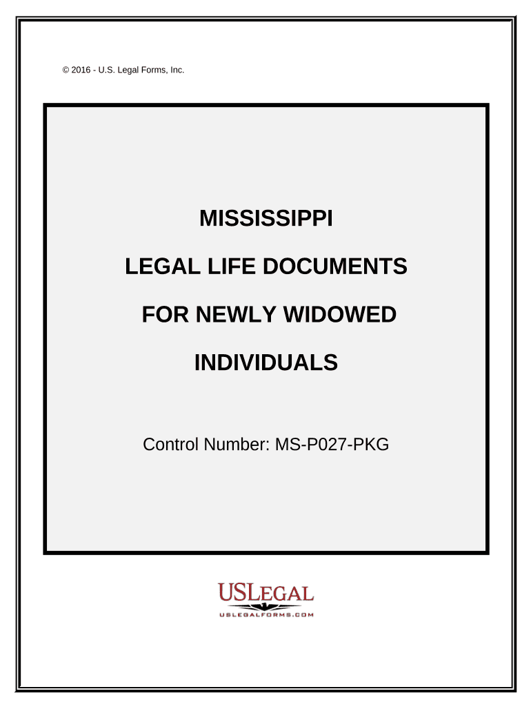 Newly Widowed Individuals Package Mississippi  Form