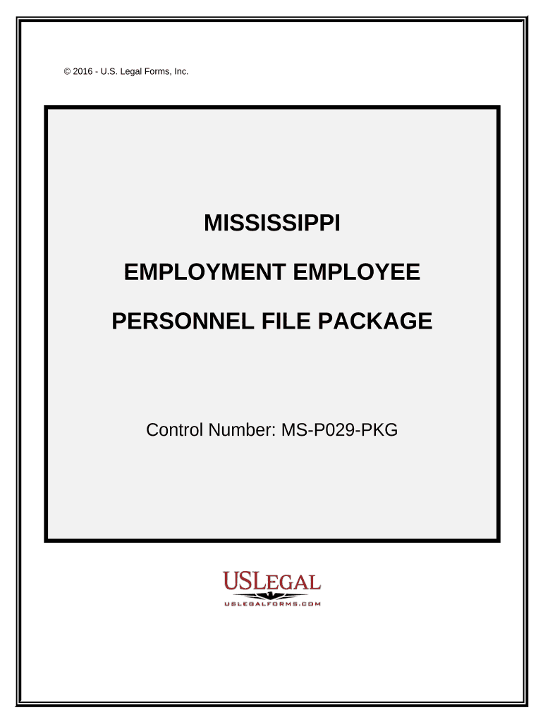 Employment Employee Personnel File Package Mississippi  Form