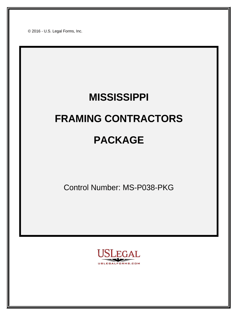 Framing Contractor Package Mississippi  Form