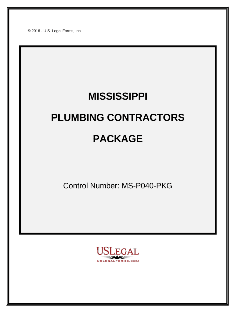 Plumbing Contractor Package Mississippi  Form