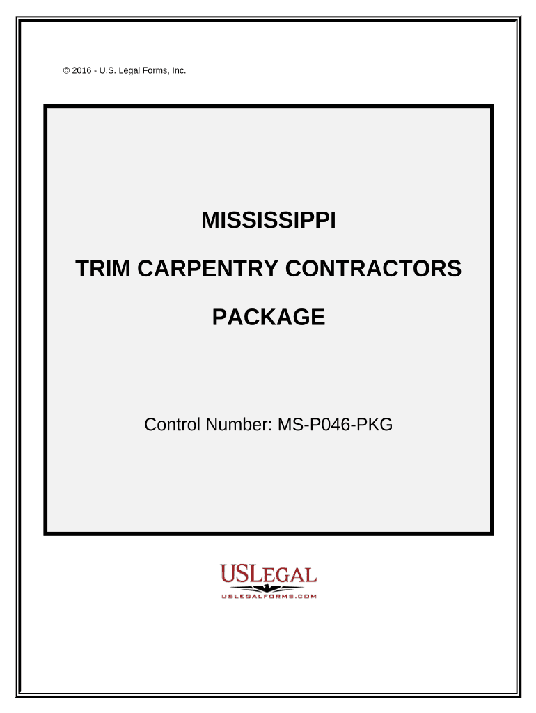 Trim Carpentry Contractor Package Mississippi  Form