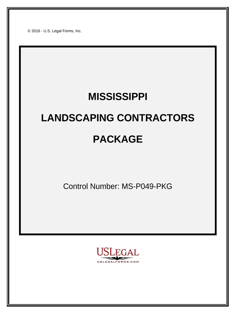 Landscaping Contractor Package Mississippi  Form