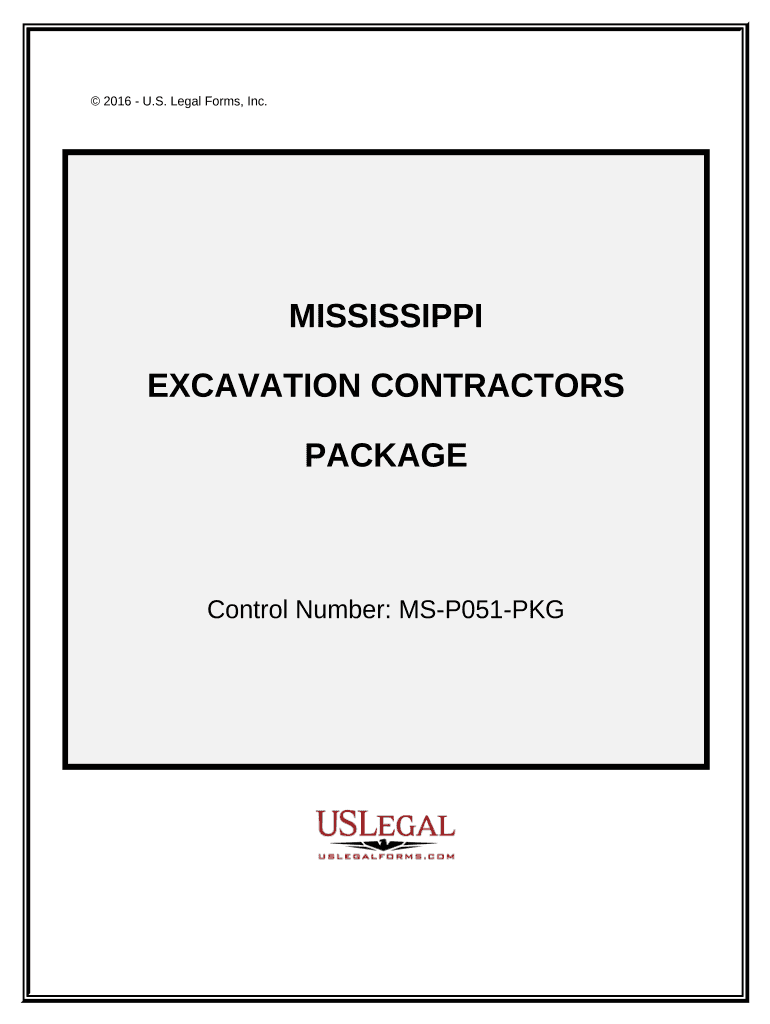 Excavation Contractor Package Mississippi  Form
