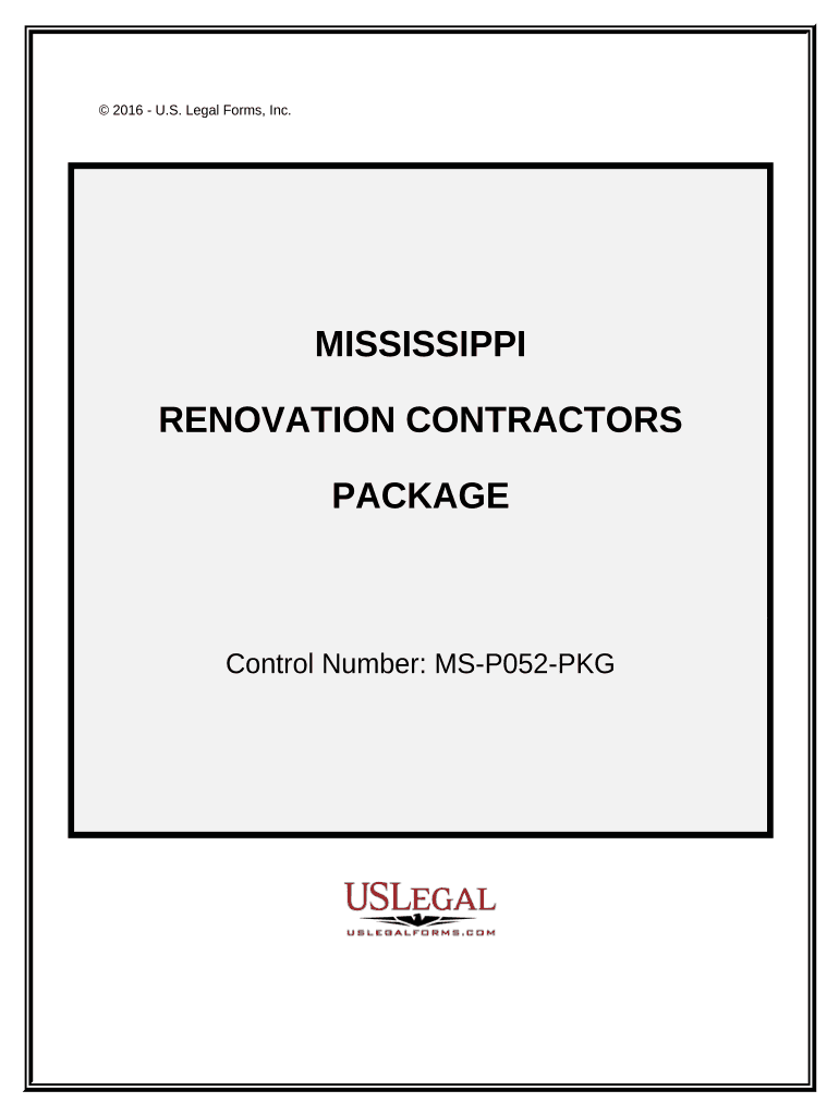 Renovation Contractor Package Mississippi  Form