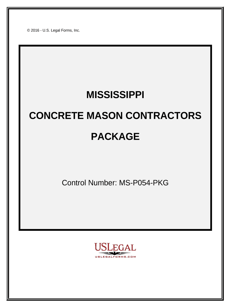 Concrete Mason Contractor Package Mississippi  Form