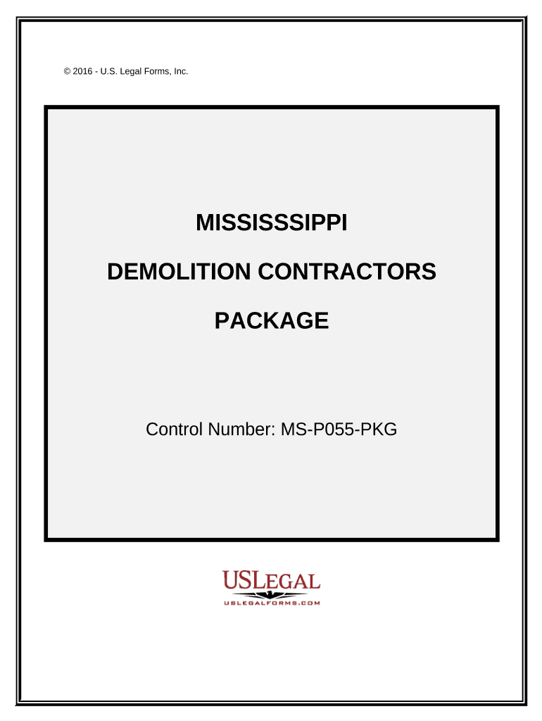 Demolition Contractor Package Mississippi  Form