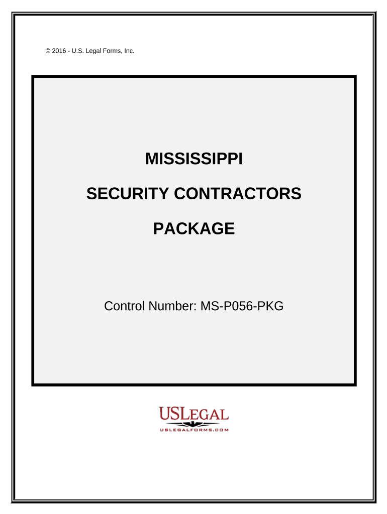 Security Contractor Package Mississippi  Form