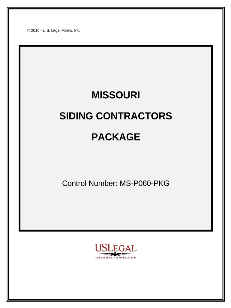 Siding Contractor Package Mississippi  Form