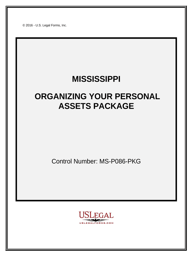 Organizing Your Personal Assets Package Mississippi  Form