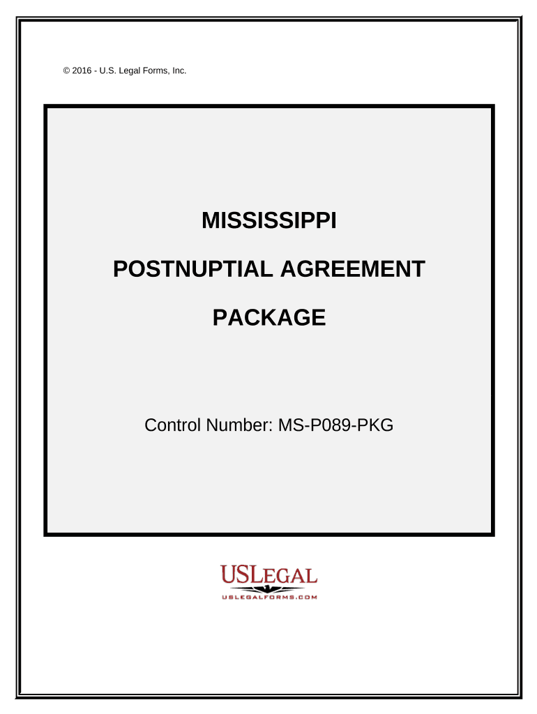 Postnuptial Agreements Package Mississippi  Form