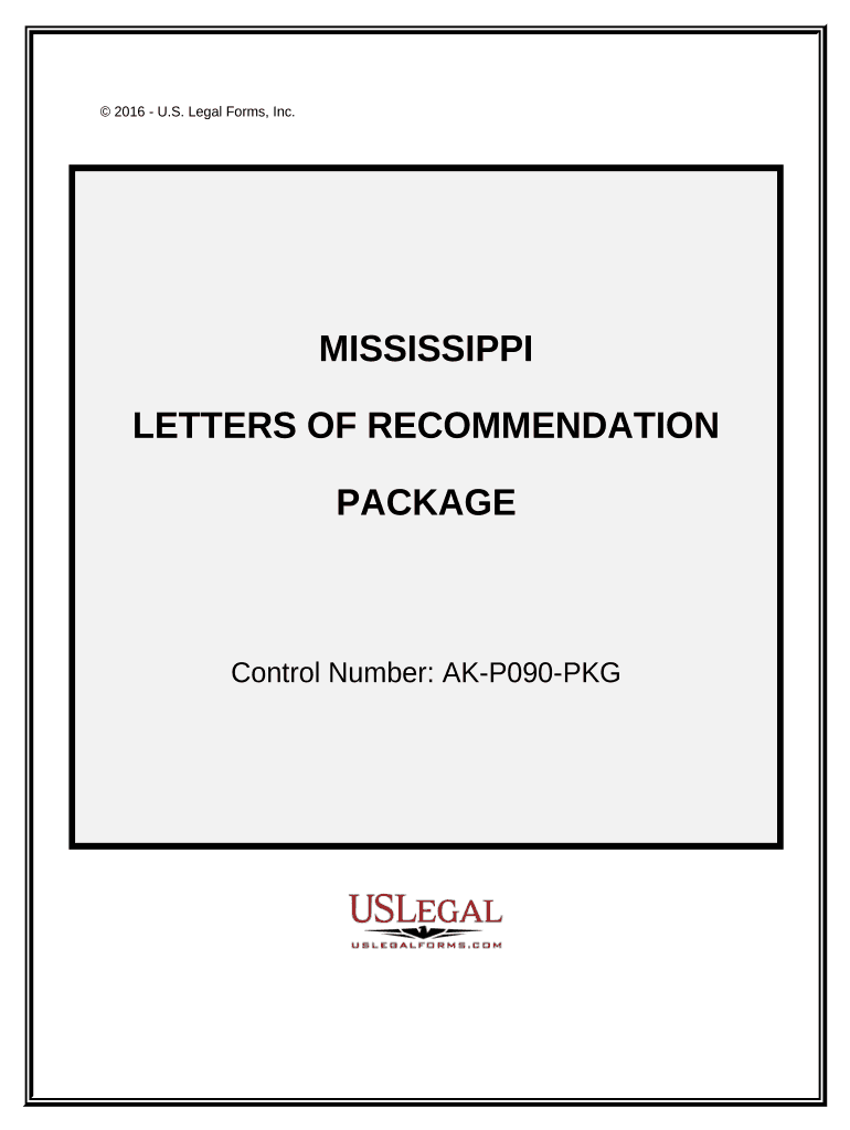 Letters of Recommendation Package Mississippi  Form