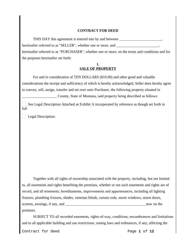 Montana Deed  Form