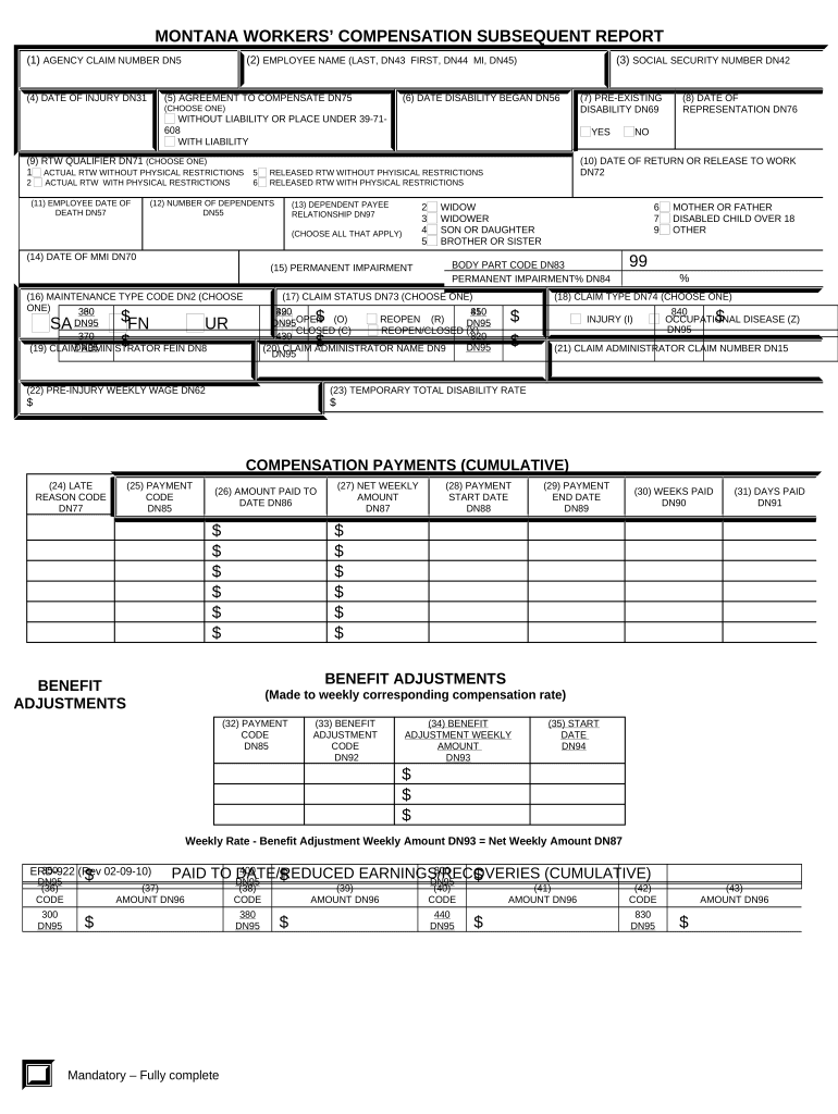 Montana Workers  Form