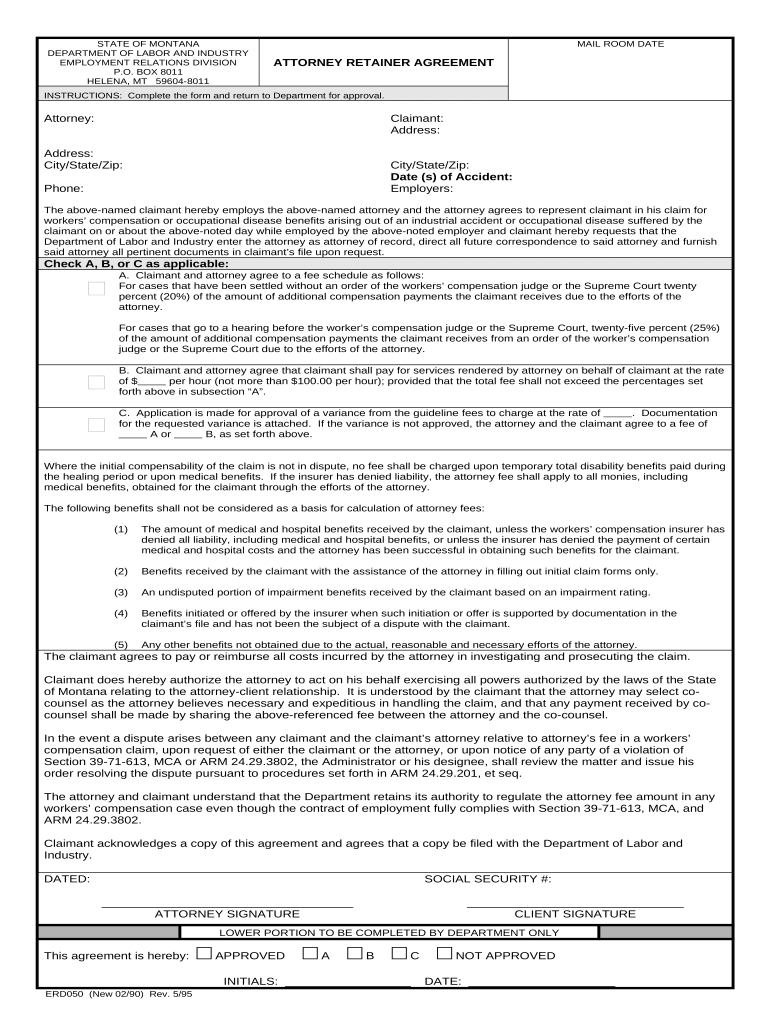 Attorney Retainer Agreement Montana  Form