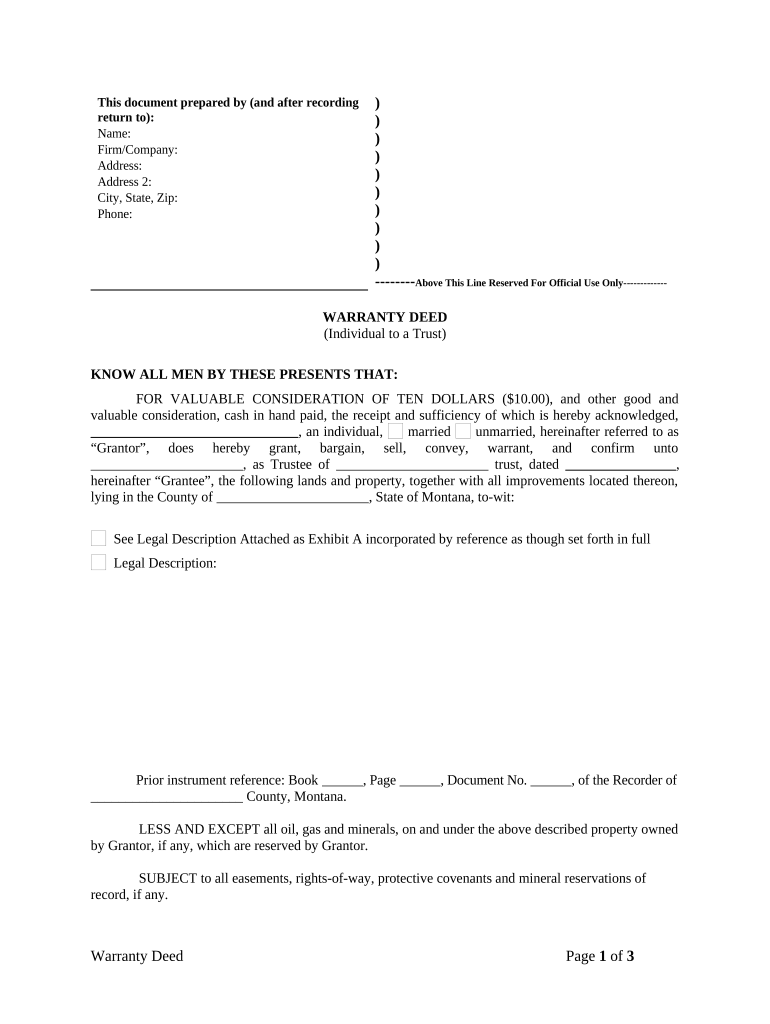 Montana Trust  Form