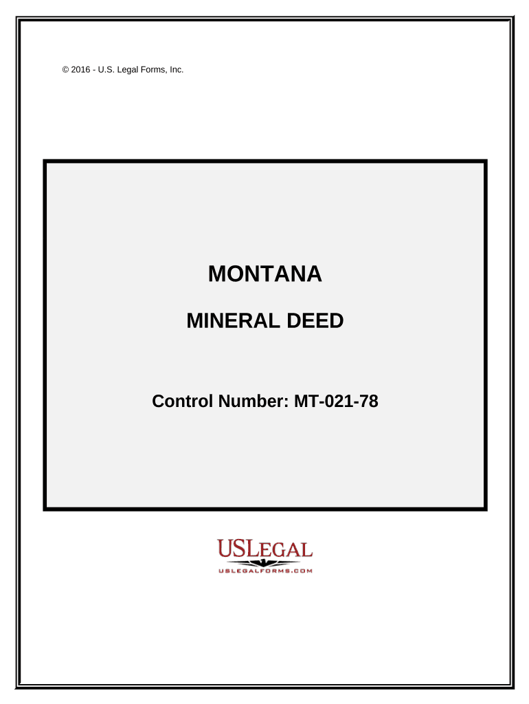 Mineral Deed Montana  Form