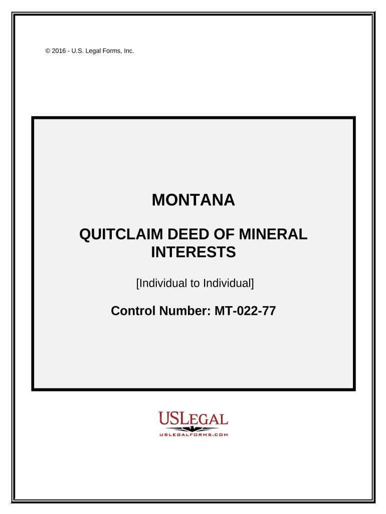 Montana Quitclaim Deed  Form