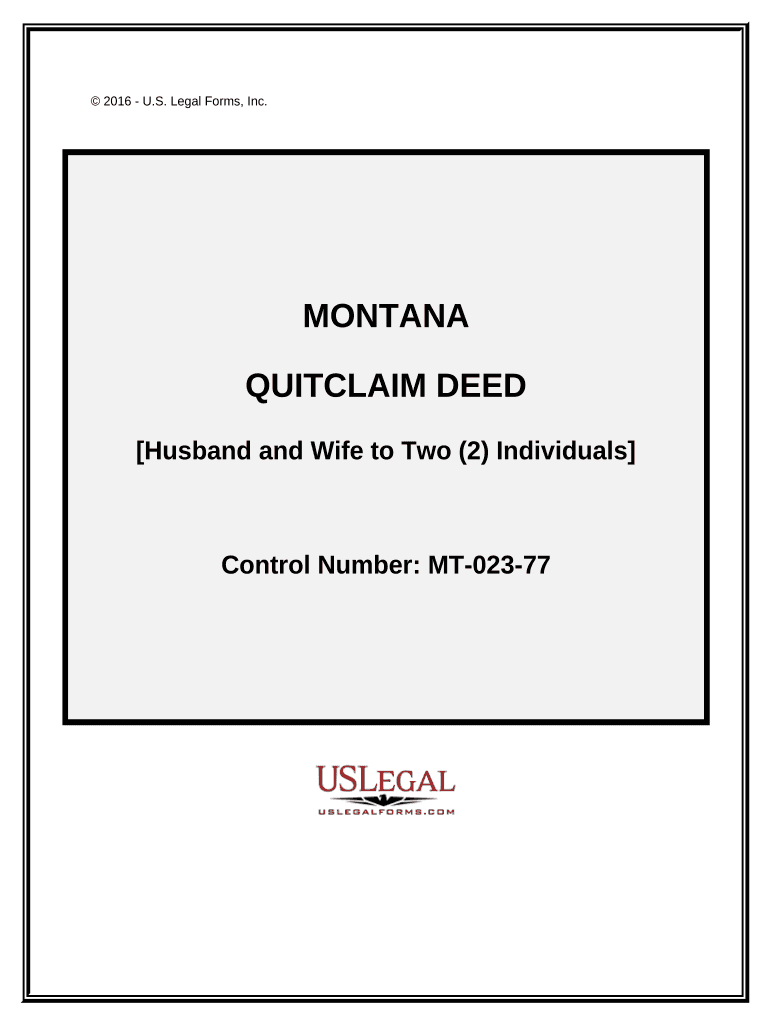 Montana Quitclaim Deed  Form