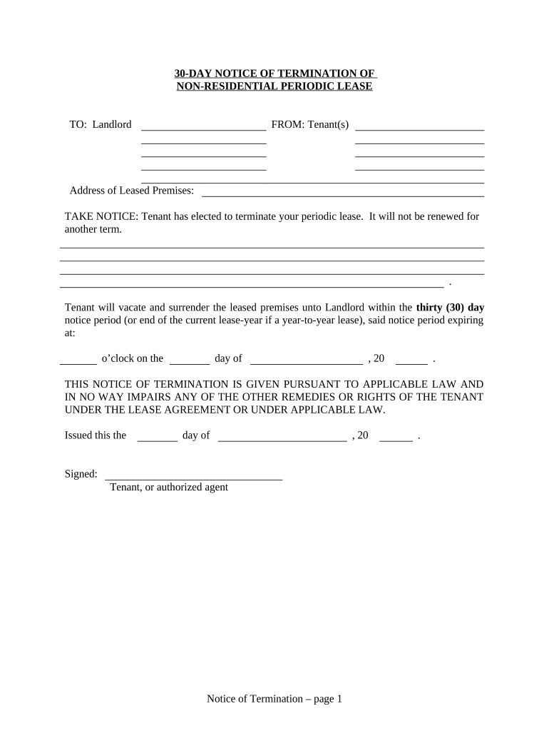 Montana 30 Day  Form