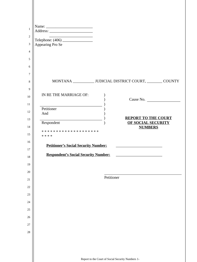 Montana Social Security  Form