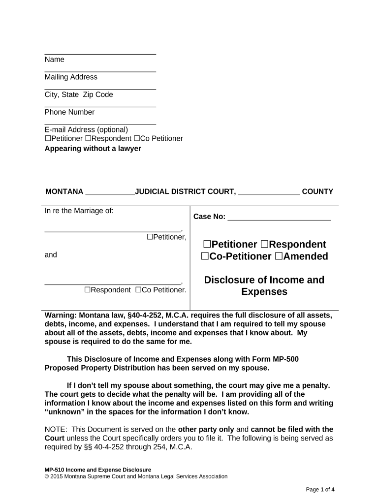 Montana Disclosure Form