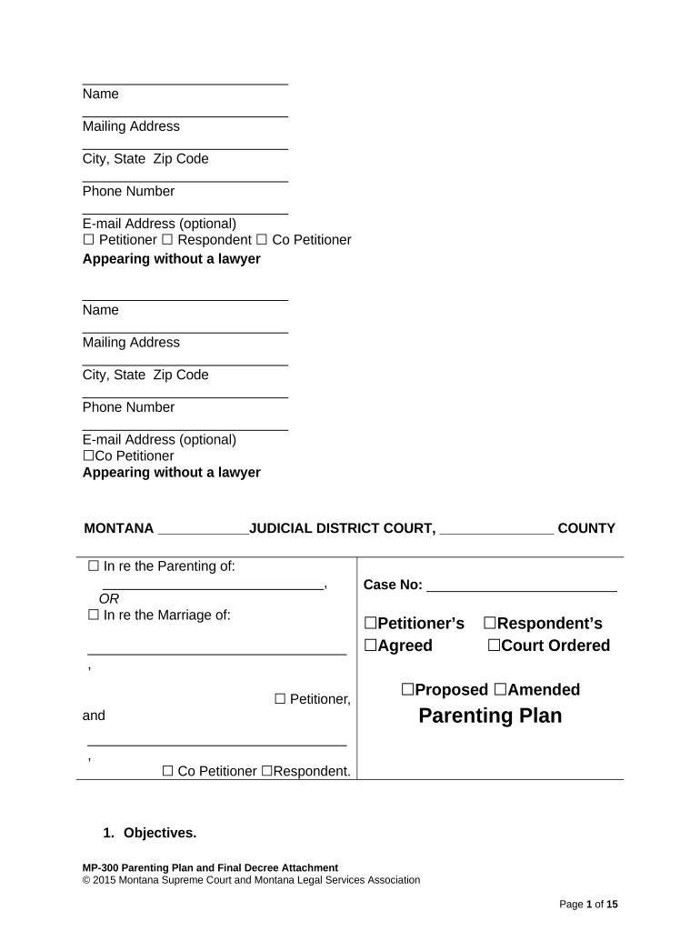 Montana Parenting  Form