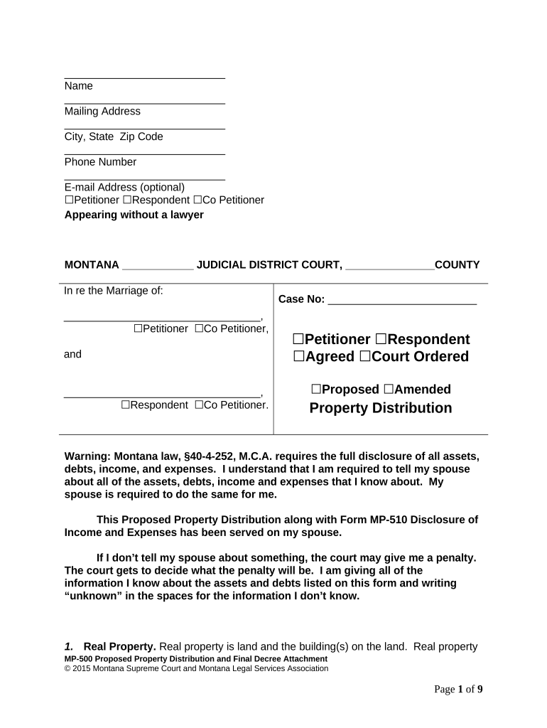 Montana Declaration  Form