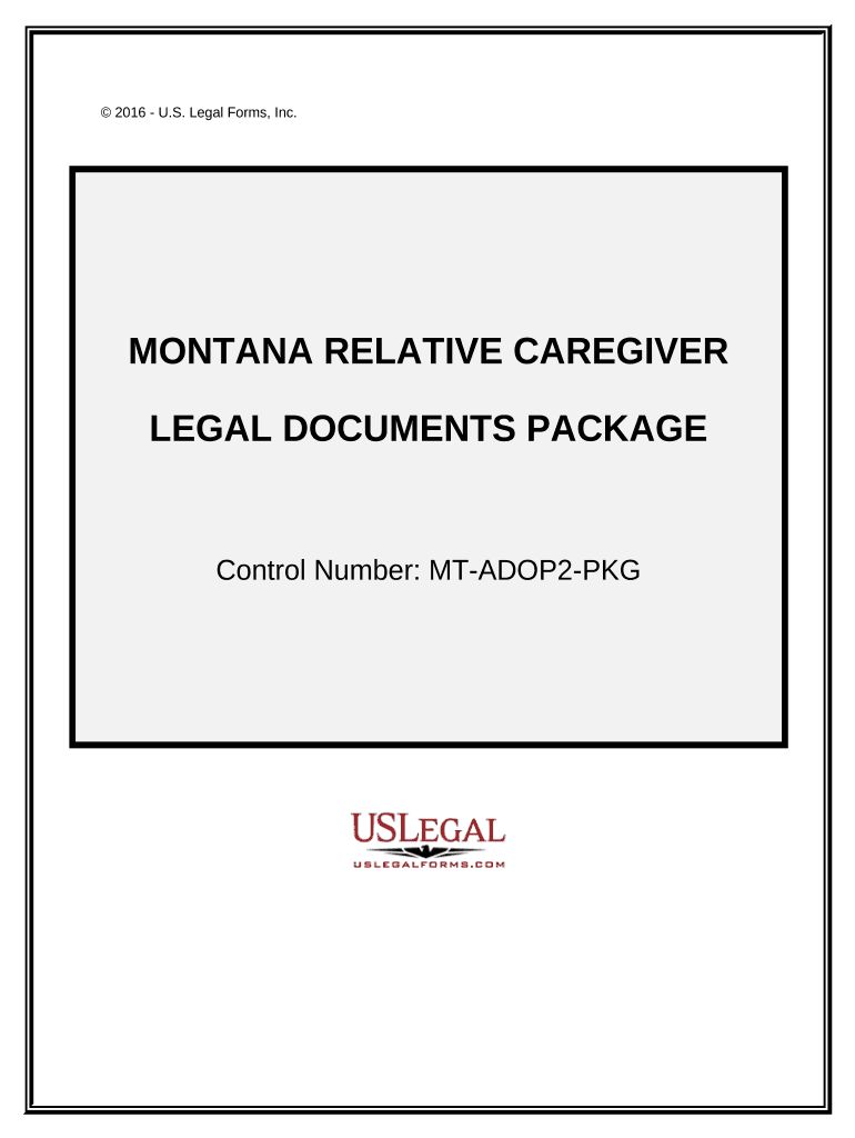 Montana Relative Caretaker Legal Documents Package Montana  Form
