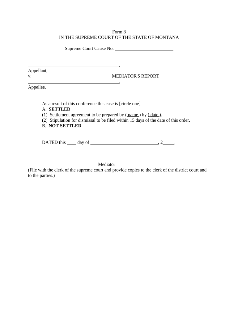 Montana Mediator  Form