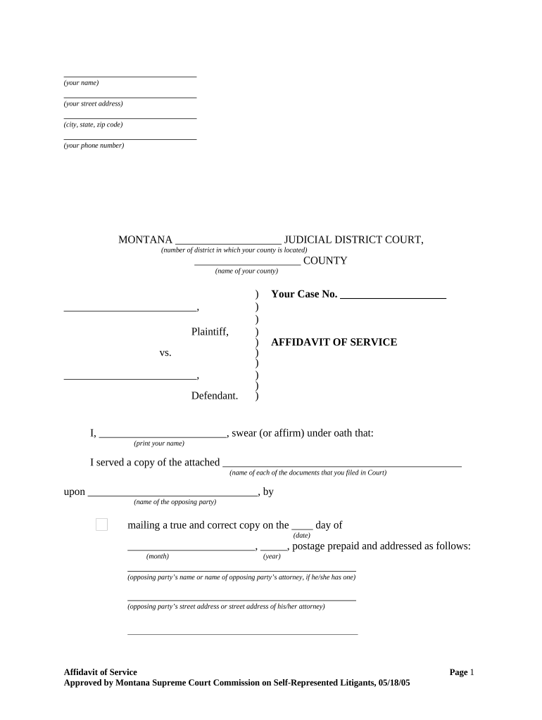 Montana Service Uslegal  Form