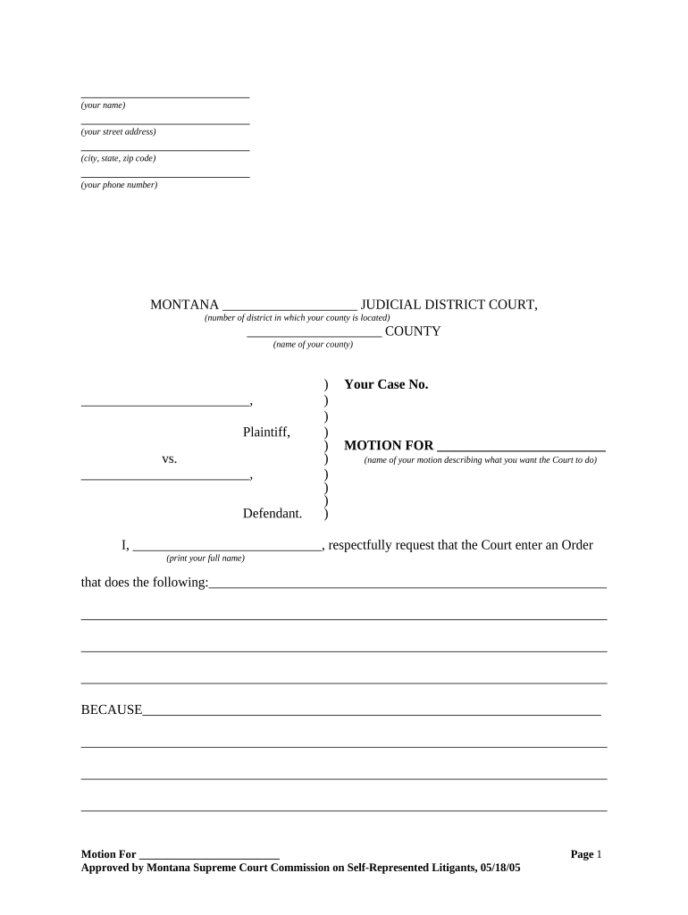 Montana Civil Procedure  Form