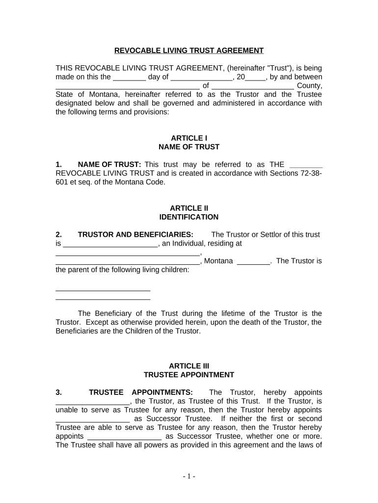 Living Trust Individual  Form