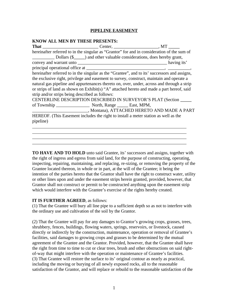 Montana Easement  Form