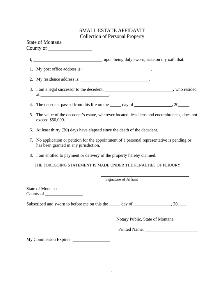 Montana Estate  Form