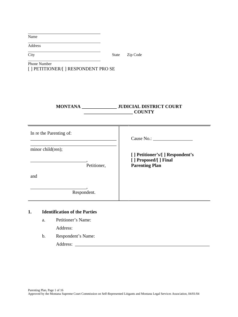 Montana Parenting PDF  Form