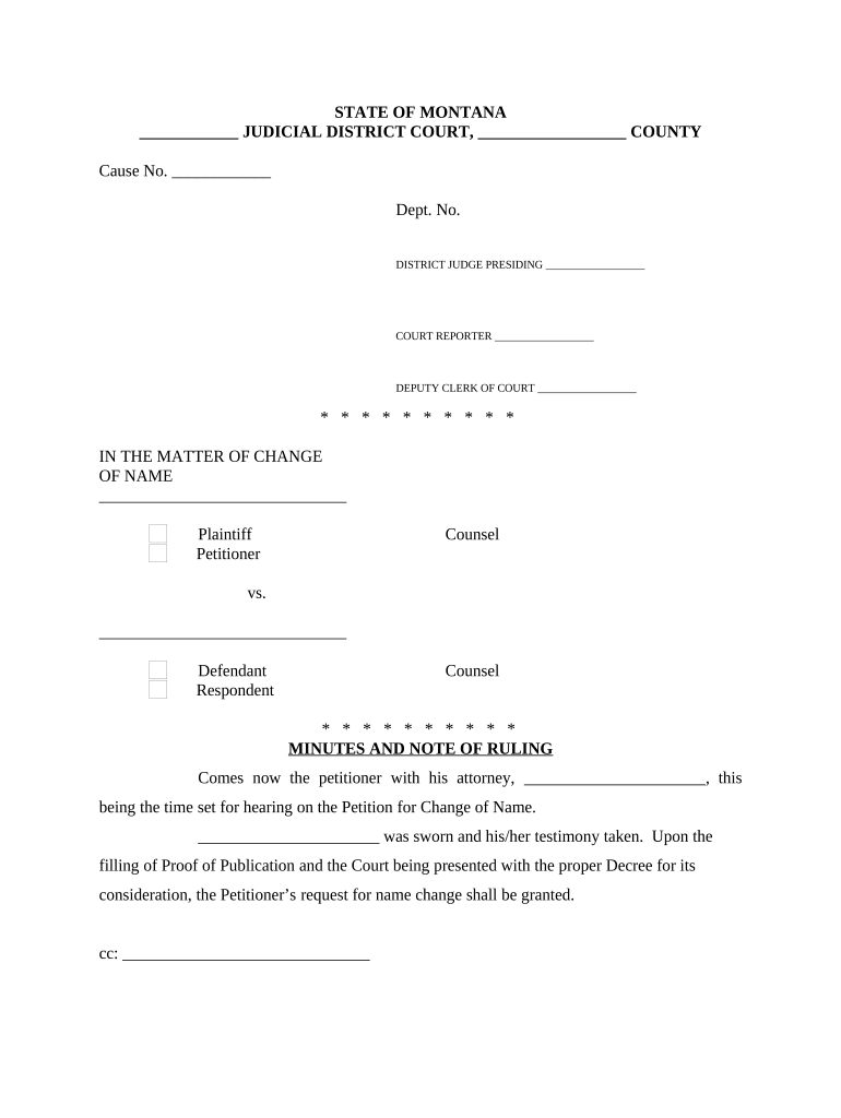 Montana Note  Form