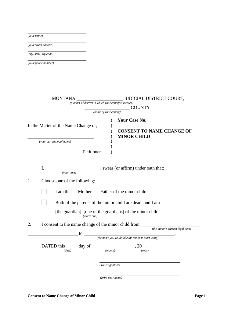 Consent Name Change  Form