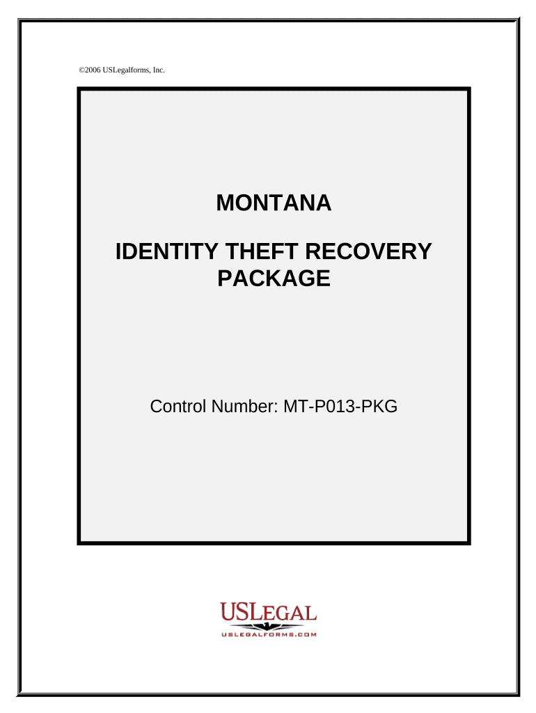Identity Theft Recovery Package Montana  Form