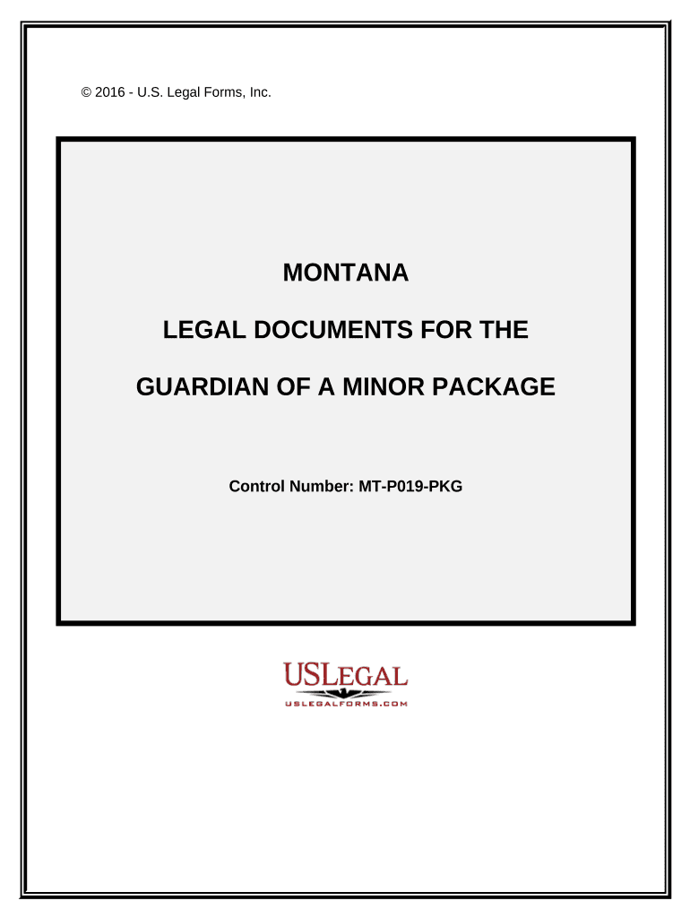 Legal Documents for the Guardian of a Minor Package Montana  Form
