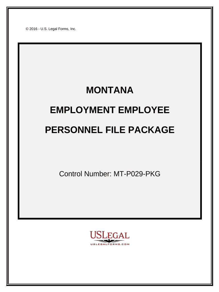 Employment Employee Personnel File Package Montana  Form