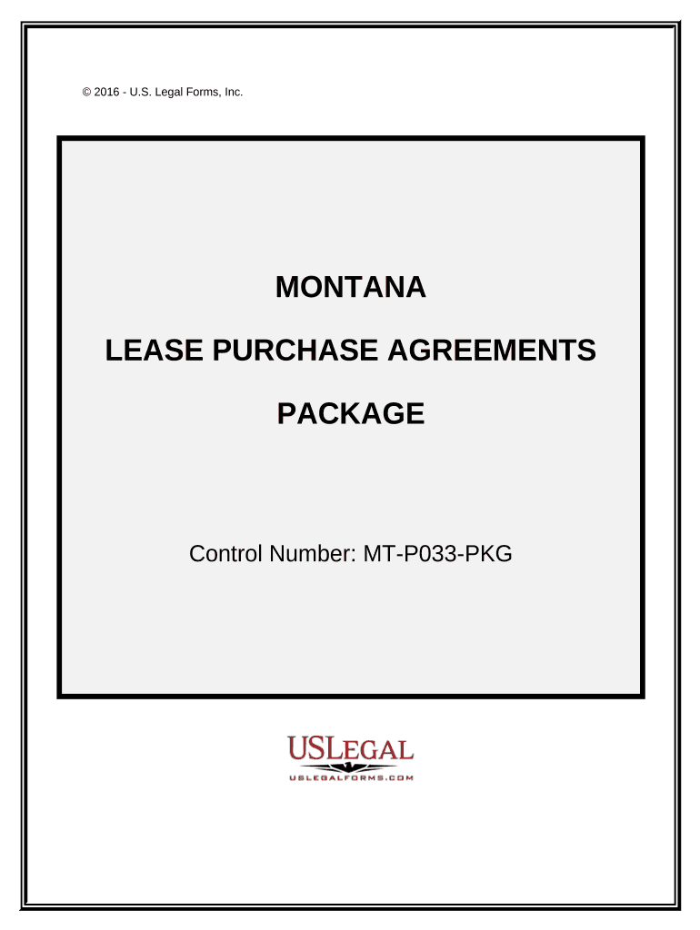 Lease Purchase Agreements Package Montana  Form