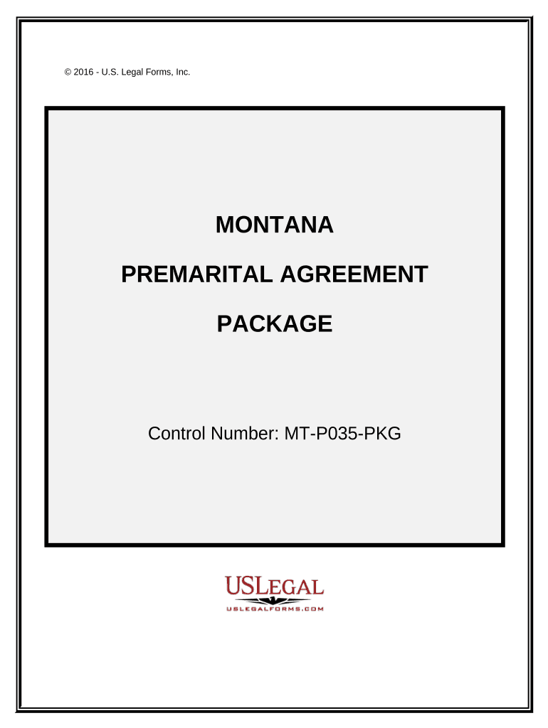 Premarital Agreements Package Montana  Form