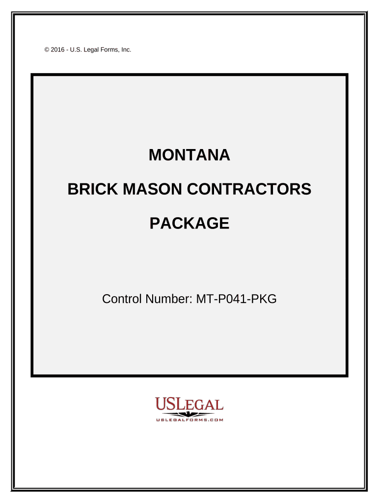 Brick Mason Contractor Package Montana  Form