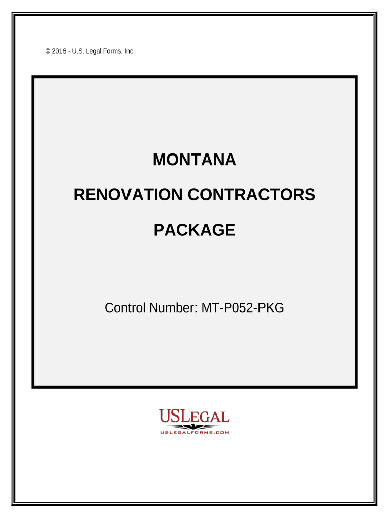 Renovation Contractor Package Montana  Form