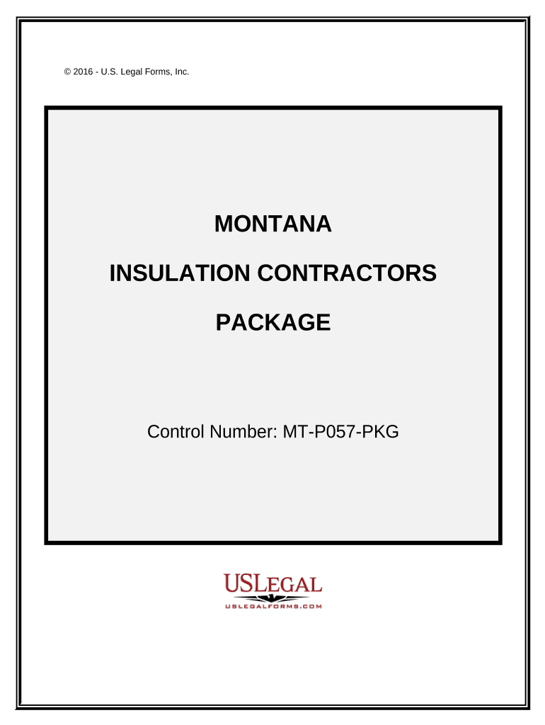 Insulation Contractor Package Montana  Form