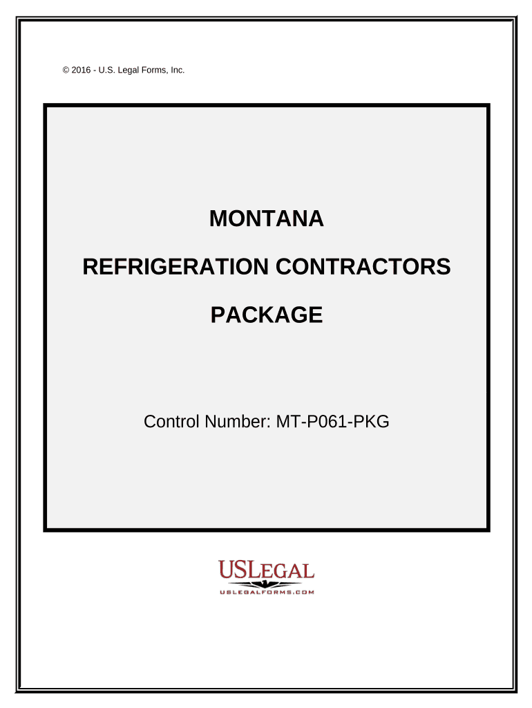 Refrigeration Contractor Package Montana  Form