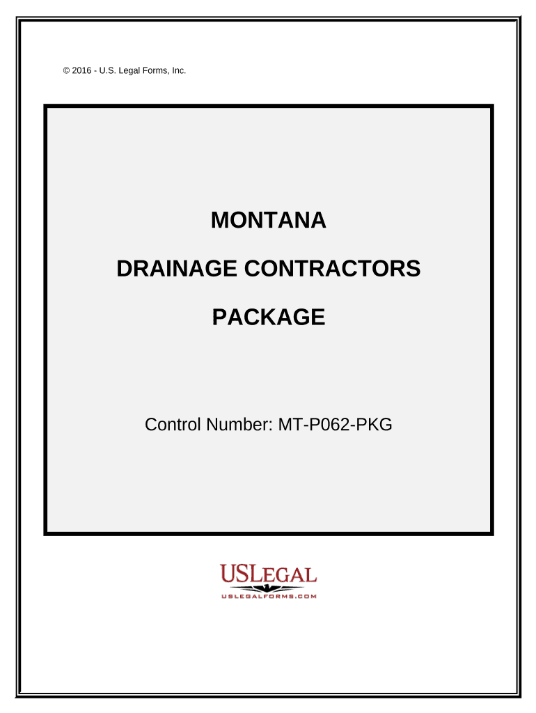Drainage Contractor Package Montana  Form