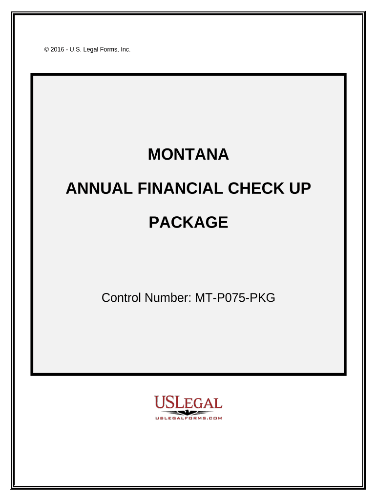 Annual Financial Checkup Package Montana  Form
